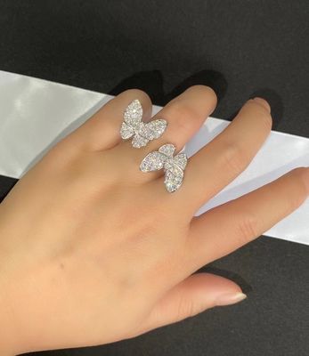 Small Elegant Custom Brand Jewelry 1pcs Custom Brand 18K White Gold Ring