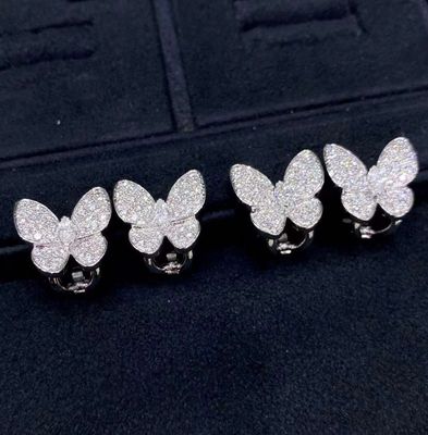 Elegant Custom Brand Diamond Jewelry In 18k Gold Prong Setting Polished Finish