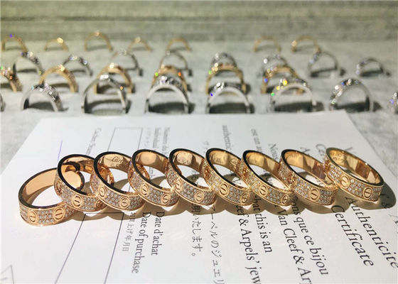 Sophisticated 18K Gold Diamond Ring , Customized Brand Love Wedding Ring