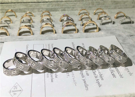 Sophisticated 18K Gold Diamond Ring , Customized Brand Love Wedding Ring