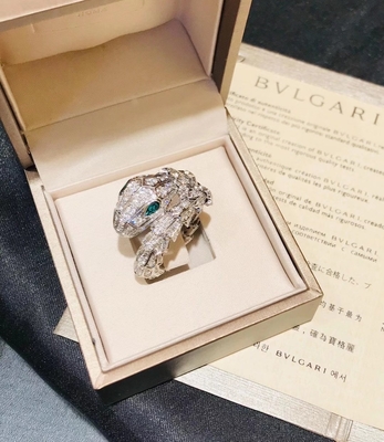 18k white gold diamond ring Diamond  Serpenti Ring 18k White Gold Emerald eyes