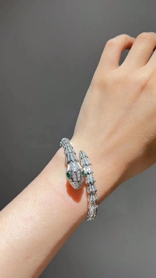 Custom Made  18k White Gold Bracelet Pave Diamond Serpenti Bracelet