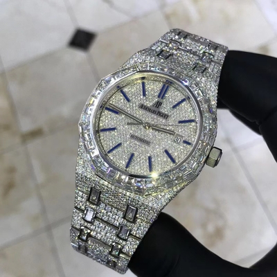 DE Moissanite Vvs ثلاجة الماس ساعات الرجال المجوهرات الراقية